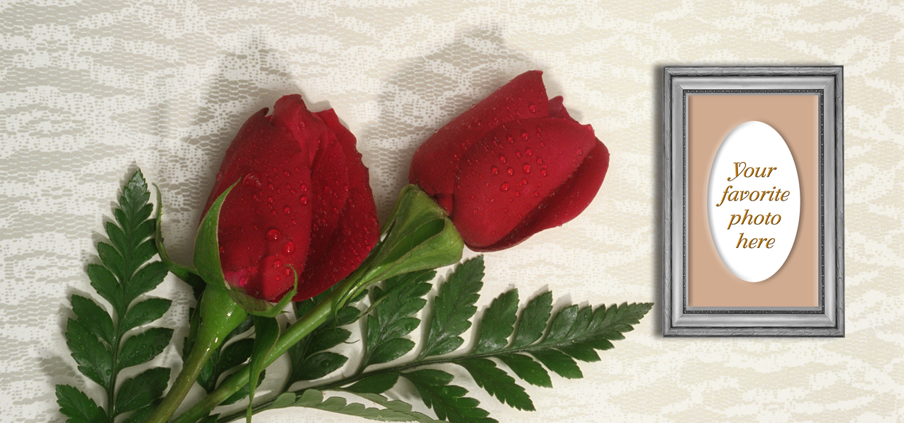 2 Roses Red (Silver Frame)